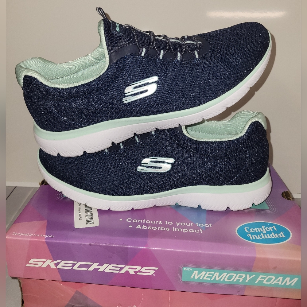 Skechers Memory Foam Women's Size 11, Navy Athletic  Sneakers